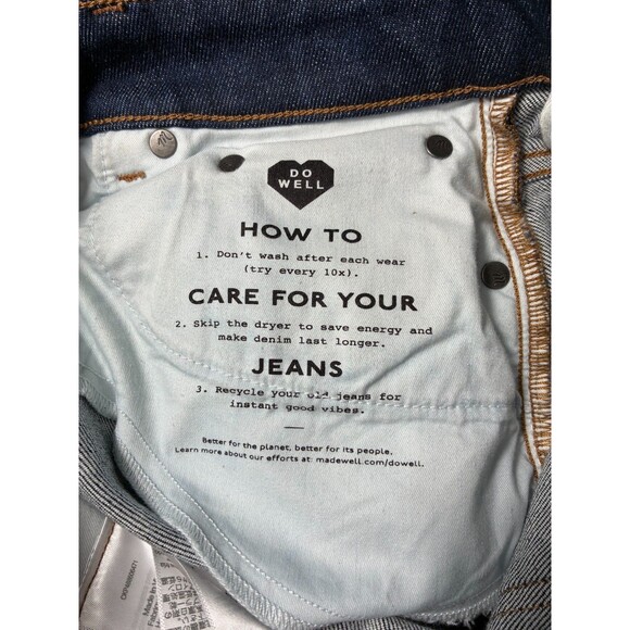 Madewell Women's High Rise Straight Leg Denim Pants Dark Blue 26P - Picture 9 of 9